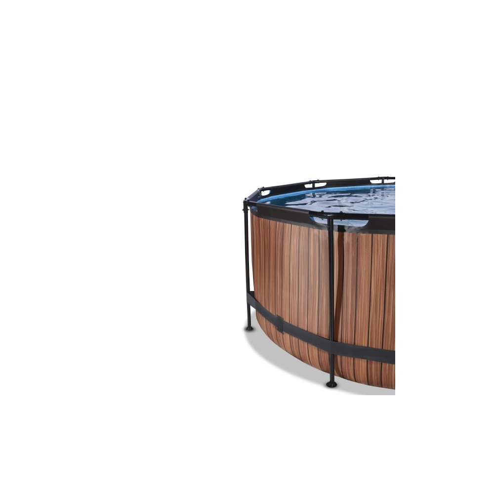 Produktbild för EXIT Wood pool ø360x122cm med filterpump