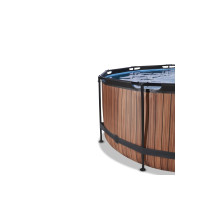 Produktbild för EXIT Wood pool ø360x122cm med filterpump