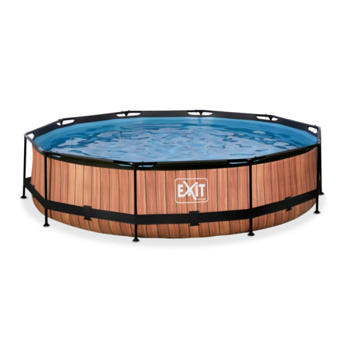 EXIT EXIT Wood pool ø360x76cm med filterpump