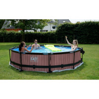Produktbild för EXIT Wood pool ø360x76cm med filterpump