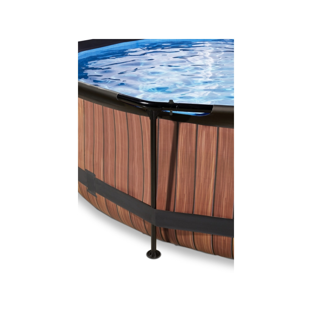 Produktbild för EXIT Wood pool ø360x76cm med filterpump