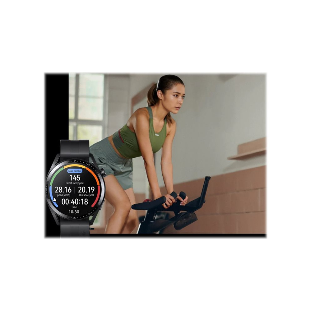 Produktbild för Huawei Watch GT 3 Active Edition - svart stål - smart klocka med rem - svart - 4 GB