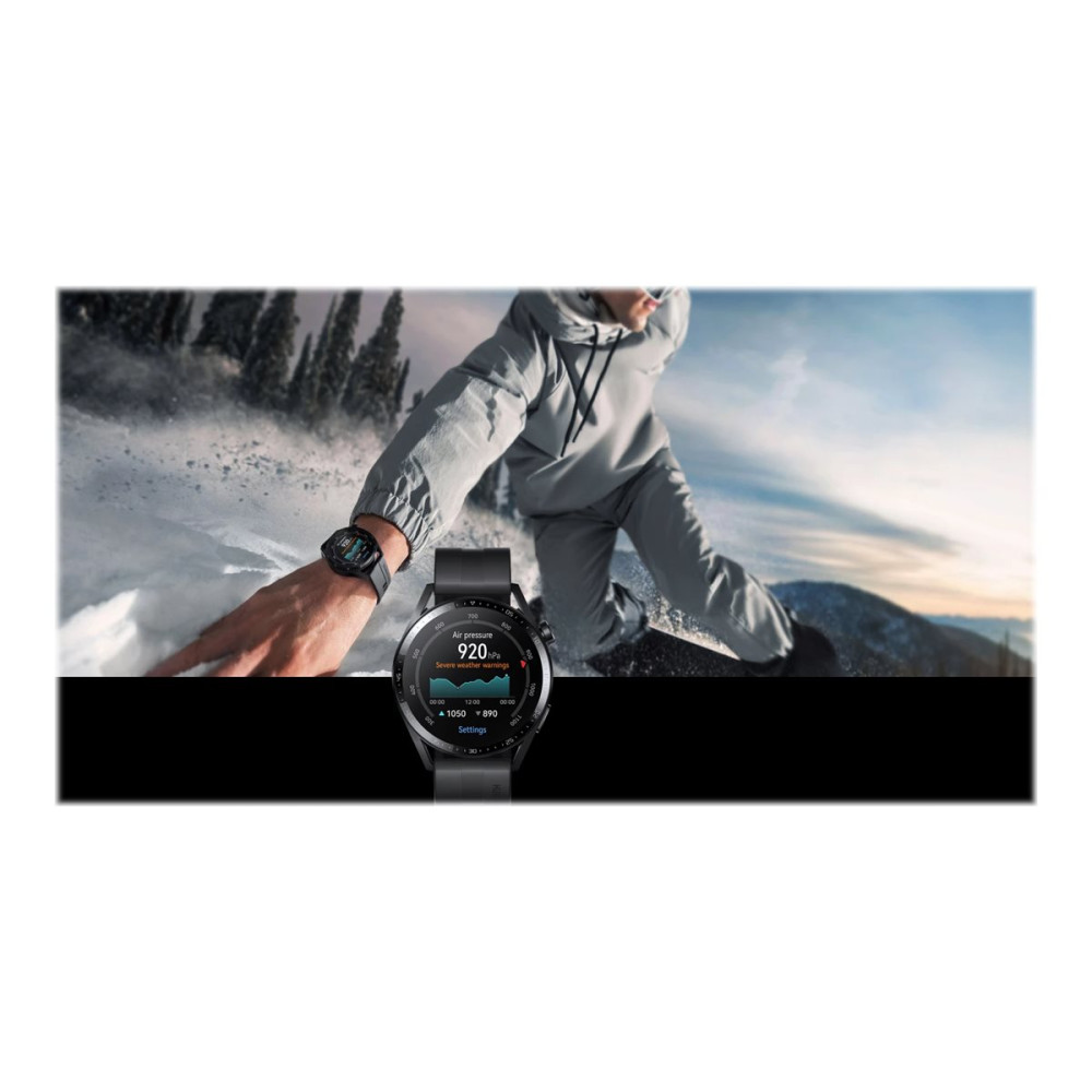 Produktbild för Huawei Watch GT 3 Active Edition - svart stål - smart klocka med rem - svart - 4 GB