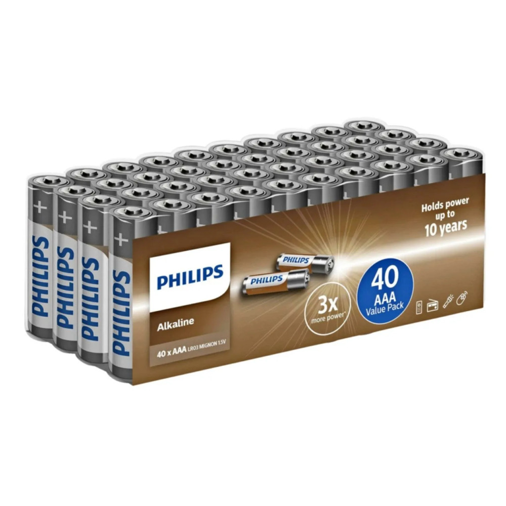 Produktbild för Philips Alkaline AAA-batterier