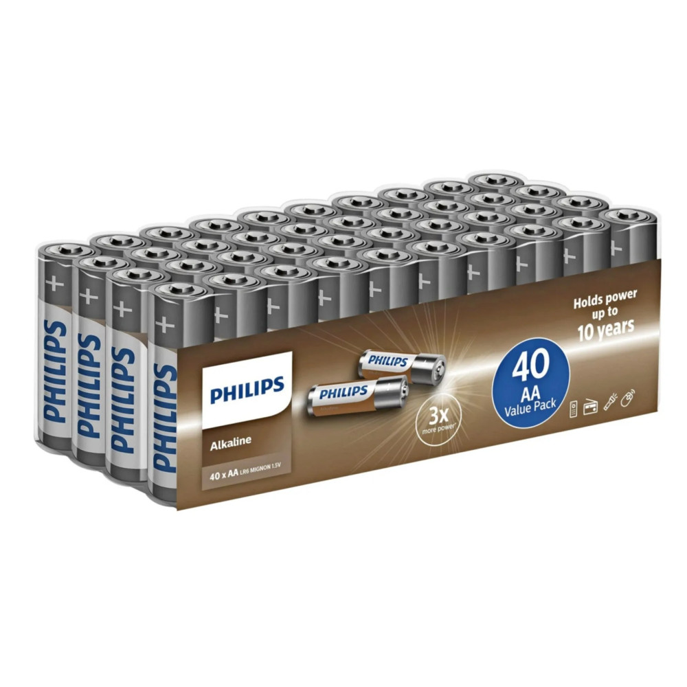 Produktbild för Philips Alkaline AA-batterier