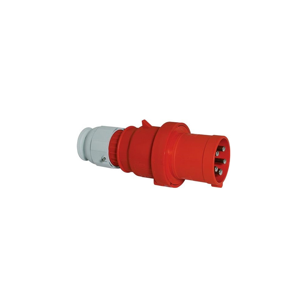 Produktbild för BALS CEE stickpropp 63A 400V klockan H6, 5-polig röd, IP44,...
