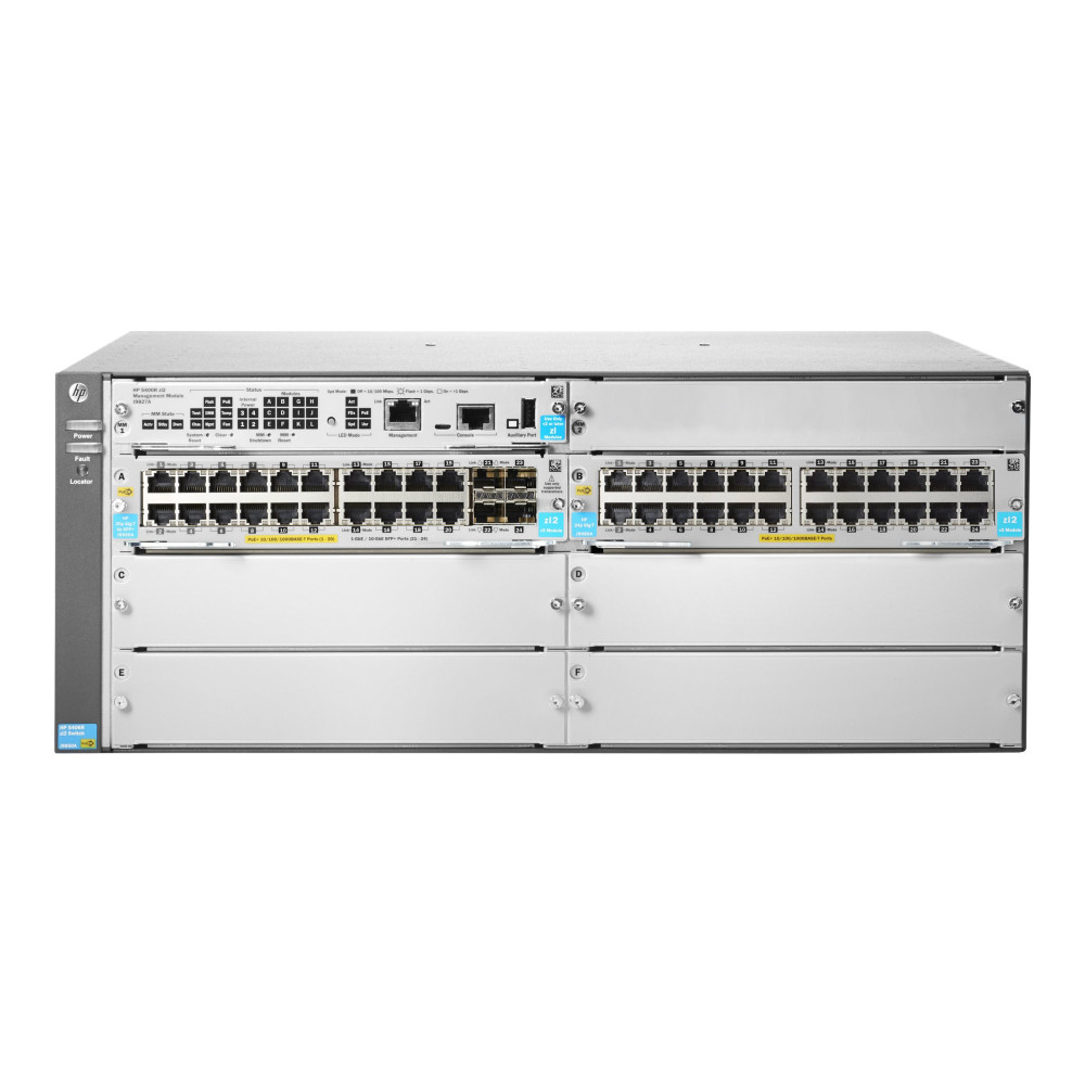 Produktbild för HPE Aruba 5406R 44GT PoE+ / 4SFP+ (No PSU) v3 zl2 - switch - 44 portar - Administrerad - rackmonterbar