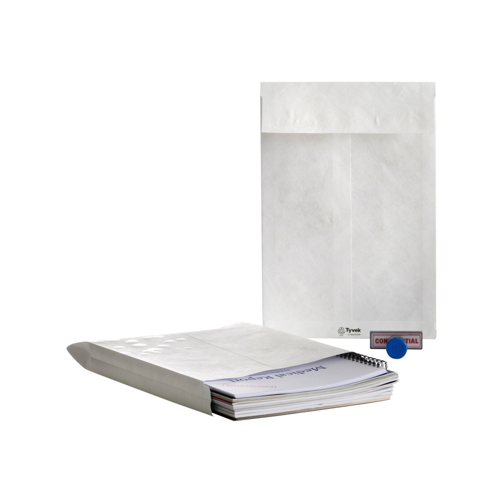 Produktbild för BONG DuPont Tyvek B4a - postsäck - 250 x 330 mm - öppen ände - vit - paket med 100