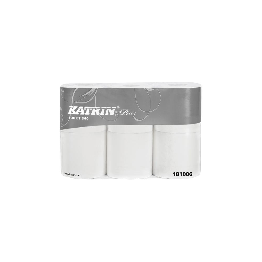 Produktbild för Toalettpapper, Katrin Plus, 2-lagers, 360 ark, vit, förpackn...