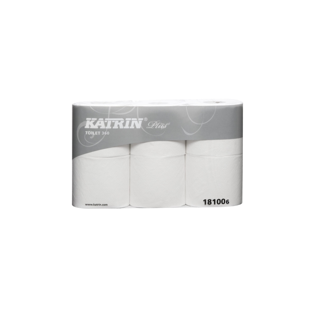 Produktbild för Toalettpapper, Katrin Plus, 2-lagers, 360 ark, vit, förpackn...