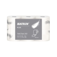Produktbild för Toalettpapper, Katrin Plus, 2-lagers, 360 ark, vit, förpackn...