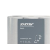 Produktbild för Toalettpapper, Katrin Plus, 2-lagers, 360 ark, vit, förpackn...