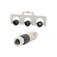 Produktbild för Harting 21 02 151 2405, M8-S, Svart, Nickel, Polyamid, Zink,...