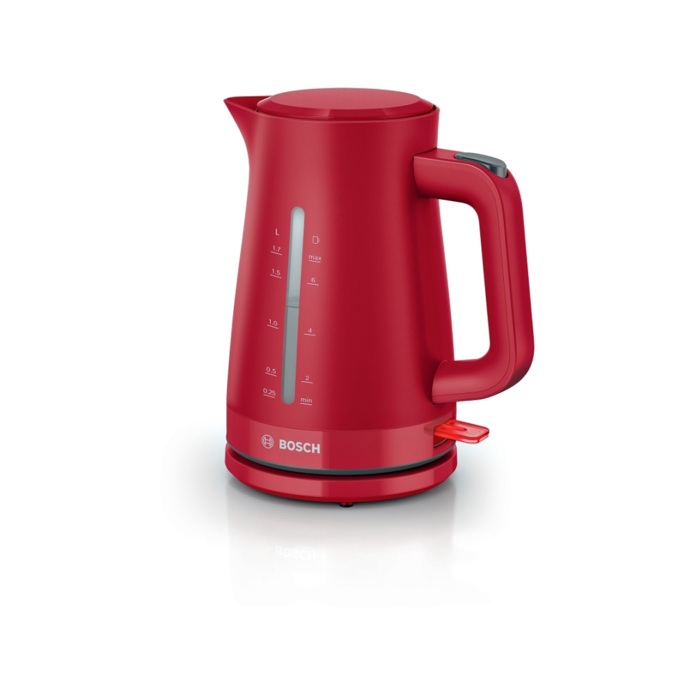 Produktbild för Bosch TWK3M124, 1,7 l, 2400 W, Röd, Plast, Vattennivå indika...