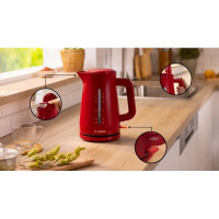 Produktbild för Bosch TWK3M124, 1,7 l, 2400 W, Röd, Plast, Vattennivå indika...