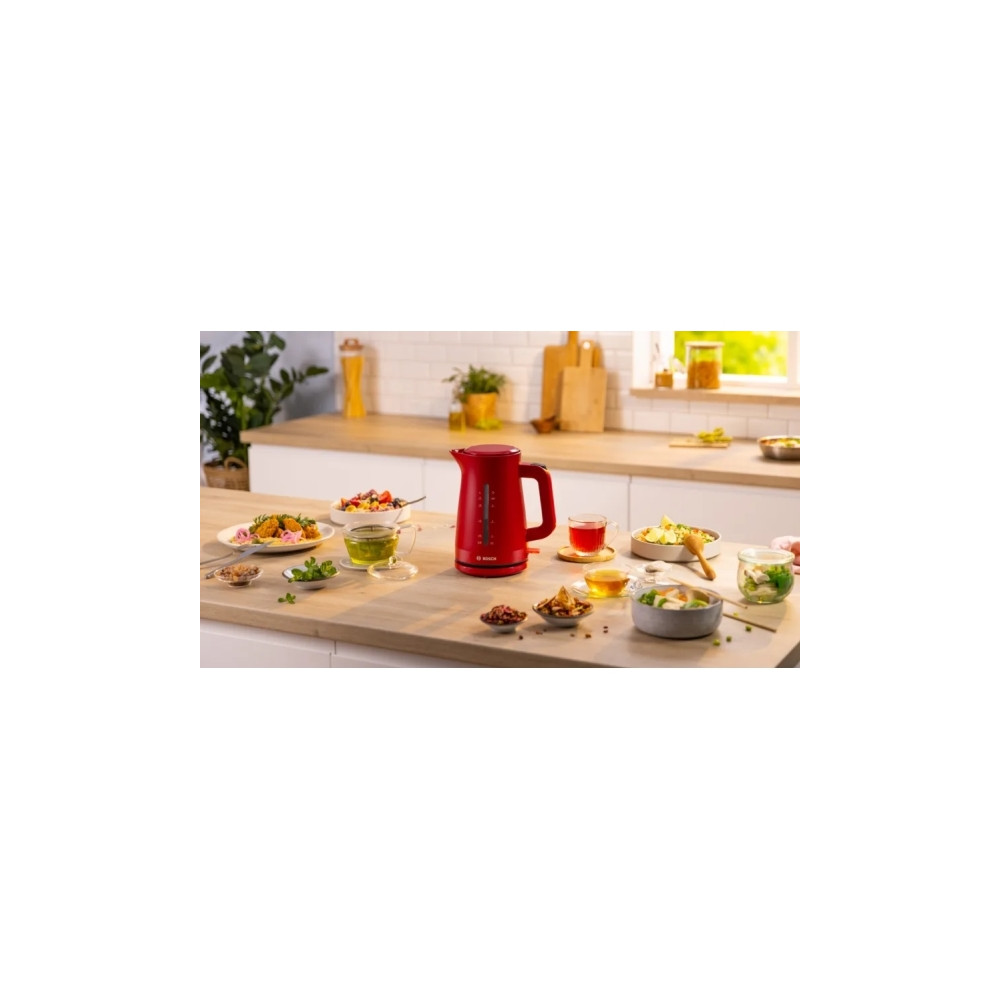 Produktbild för Bosch TWK3M124, 1,7 l, 2400 W, Röd, Plast, Vattennivå indika...