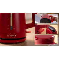 Produktbild för Bosch TWK3M124, 1,7 l, 2400 W, Röd, Plast, Vattennivå indika...