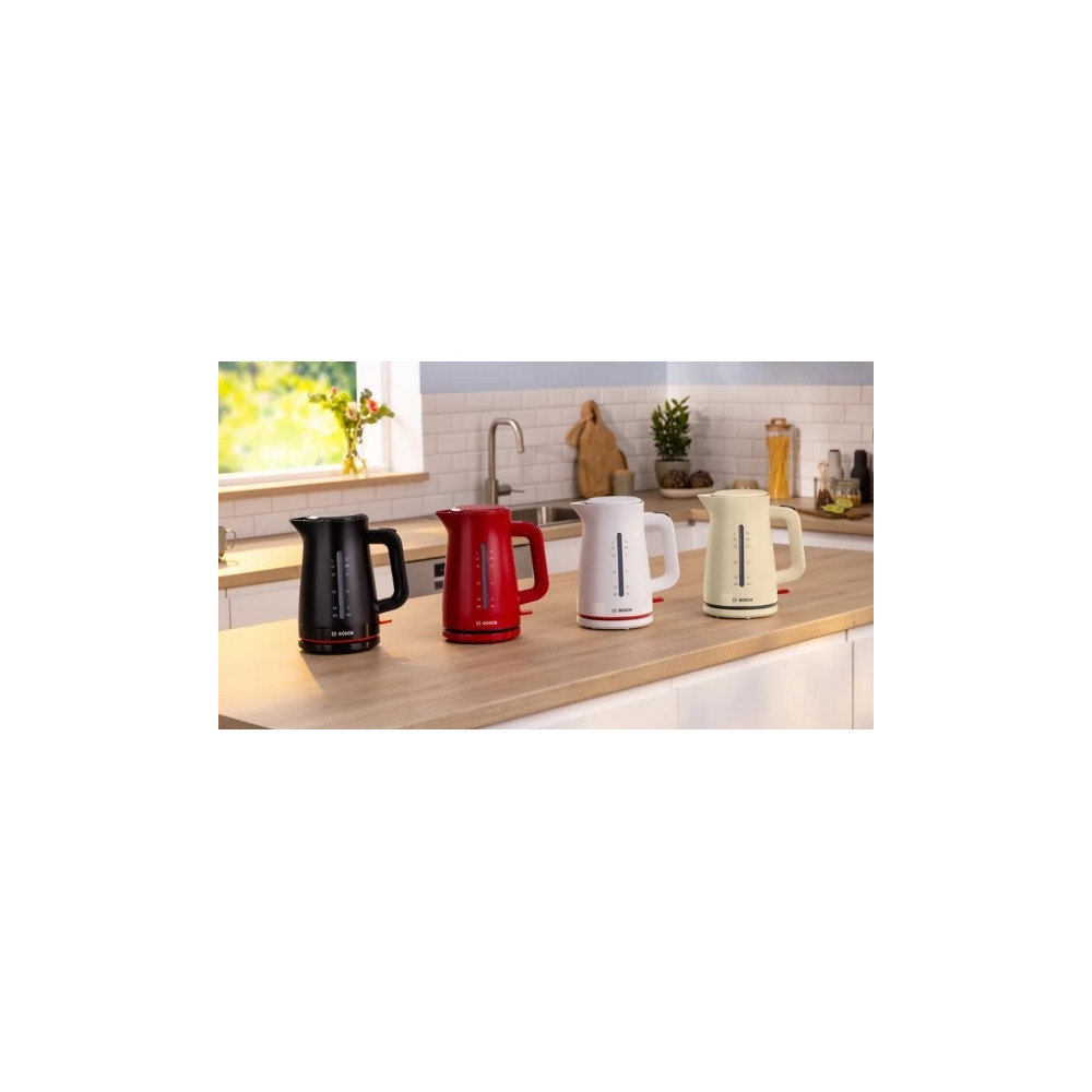 Produktbild för Bosch TWK3M124, 1,7 l, 2400 W, Röd, Plast, Vattennivå indika...
