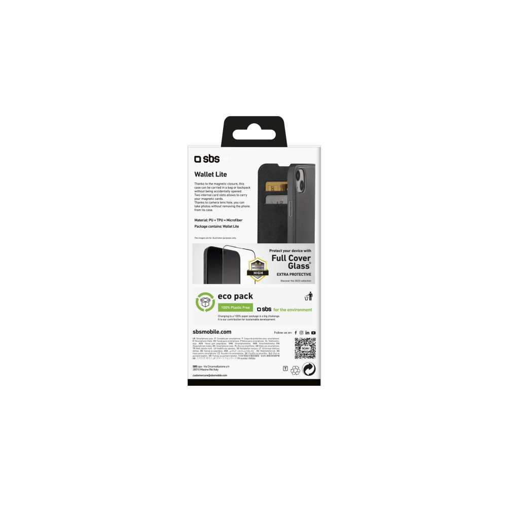 Produktbild för SBS TEBKLITEIP1567K, Plånbok, Apple, iPhone 15 Plus, 17 cm (...