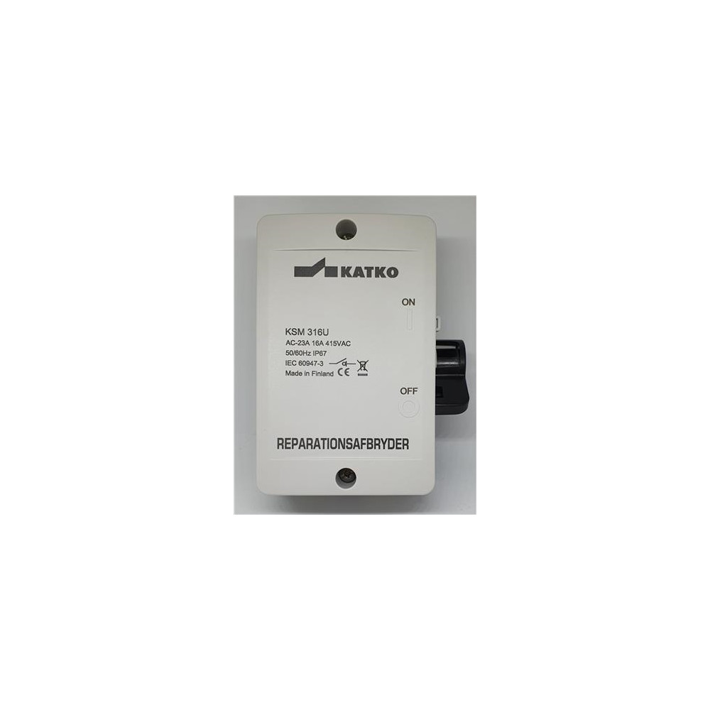 Produktbild för Säkerhetsbrytare 16A 3P+hjälpkontakt grå/svart KSM316US/3xM2...