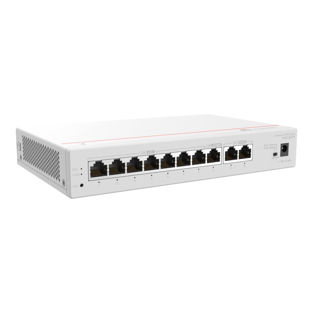 Produktbild för Huawei eKitEngine S380-S8P2T - switch - 8 portar - Administrerad - rackmonterbar