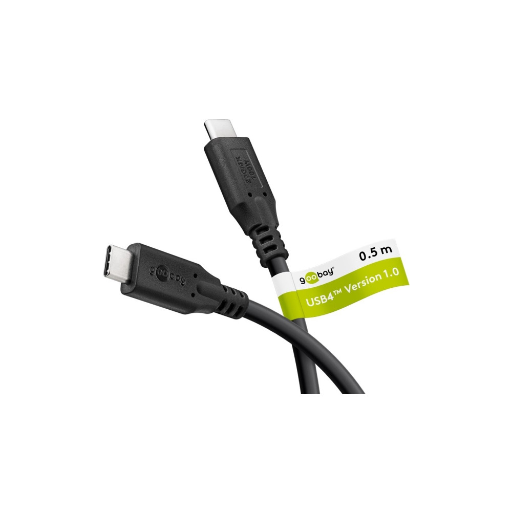 Produktbild för Goobay 74194, 0,5 m, USB C, USB C, USB4 Gen 2x2, 20 Gbit/s,...