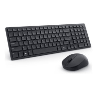 Produktbild för Dell Pro Compact Silent Keyboard and Mouse - KM555 - sats med tangentbord och mus - QWERTY - hela norden - svart Inmatningsenhet