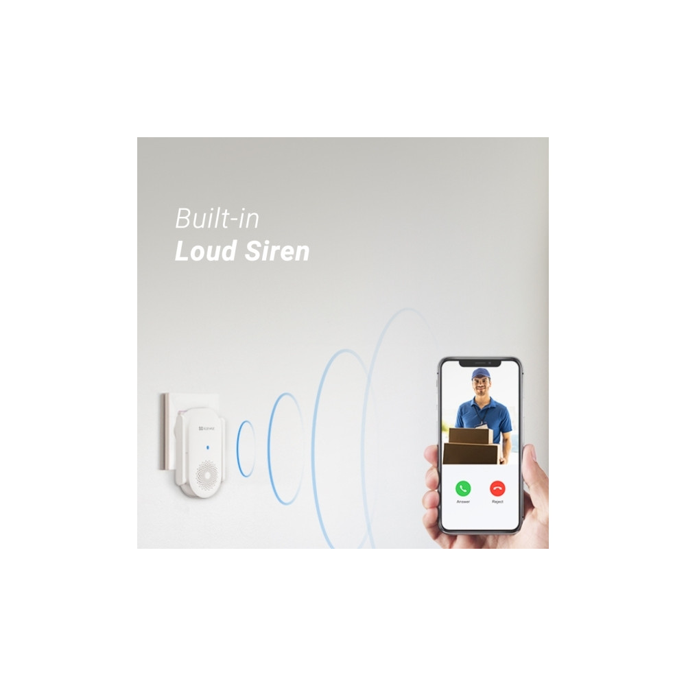 Produktbild för EZVIZ CH1, Vit, Trådlös, 2,4 GHz, 802.11b, 802.11g, Wi-Fi 4...