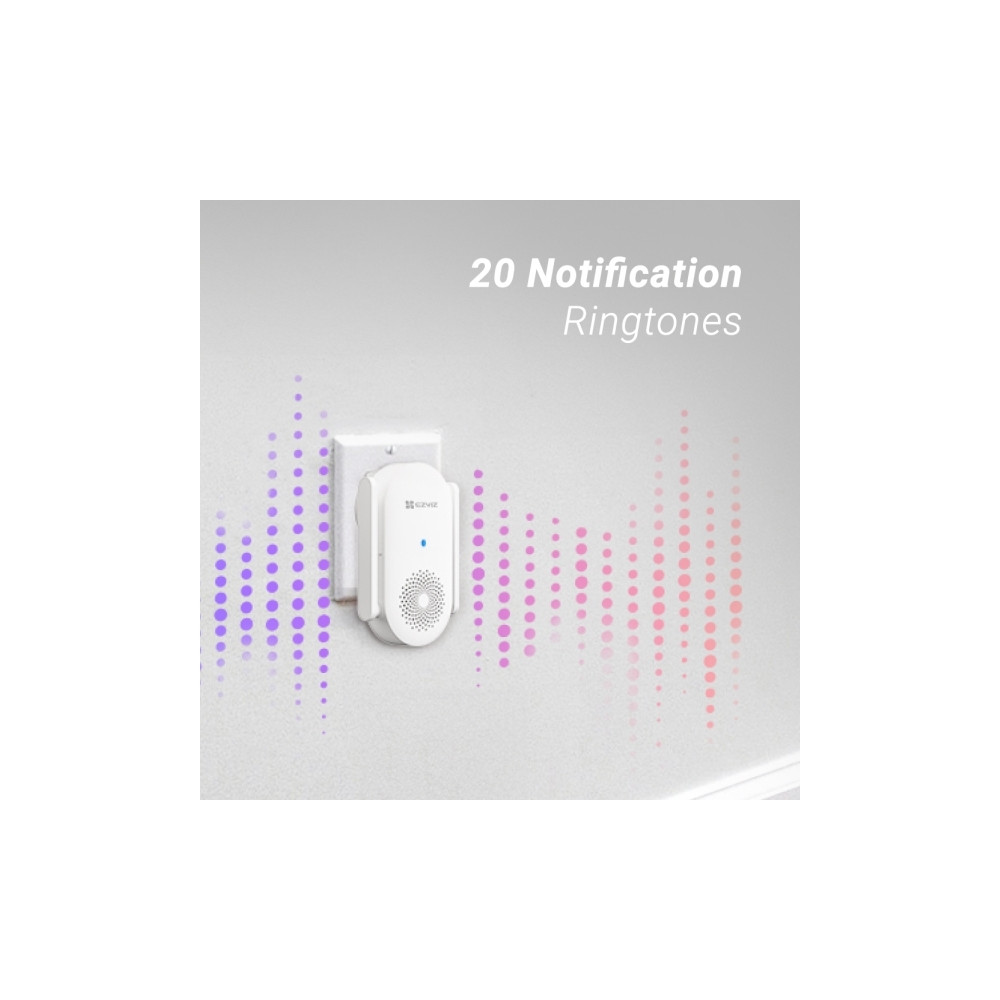Produktbild för EZVIZ CH1, Vit, Trådlös, 2,4 GHz, 802.11b, 802.11g, Wi-Fi 4...