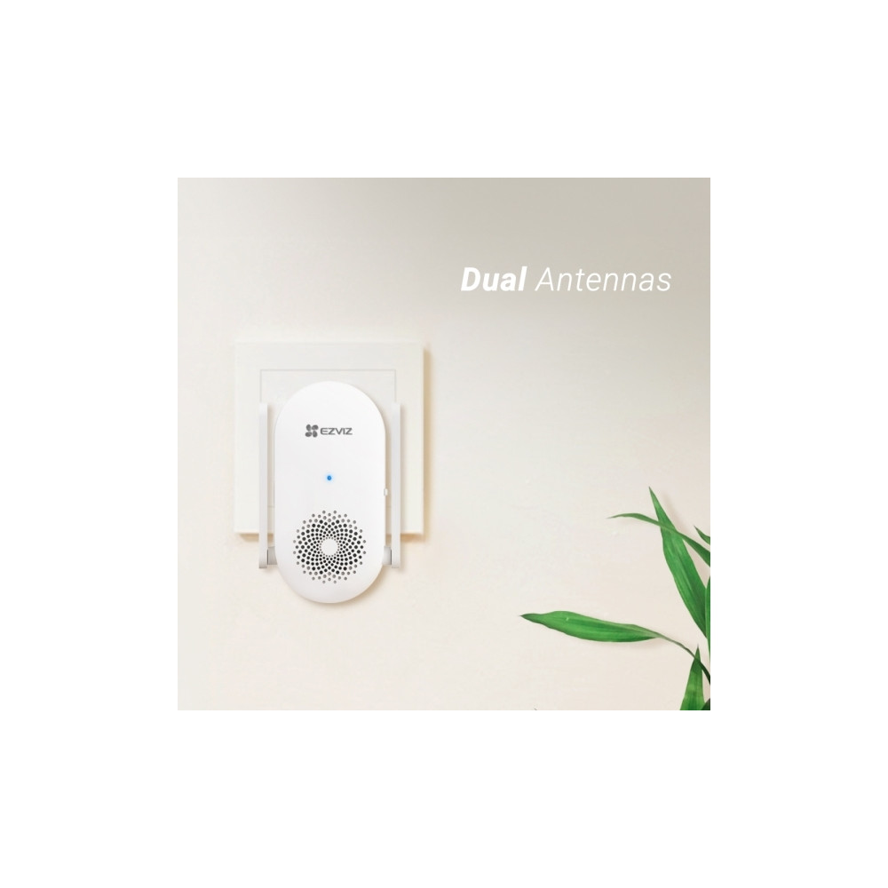 Produktbild för EZVIZ CH1, Vit, Trådlös, 2,4 GHz, 802.11b, 802.11g, Wi-Fi 4...