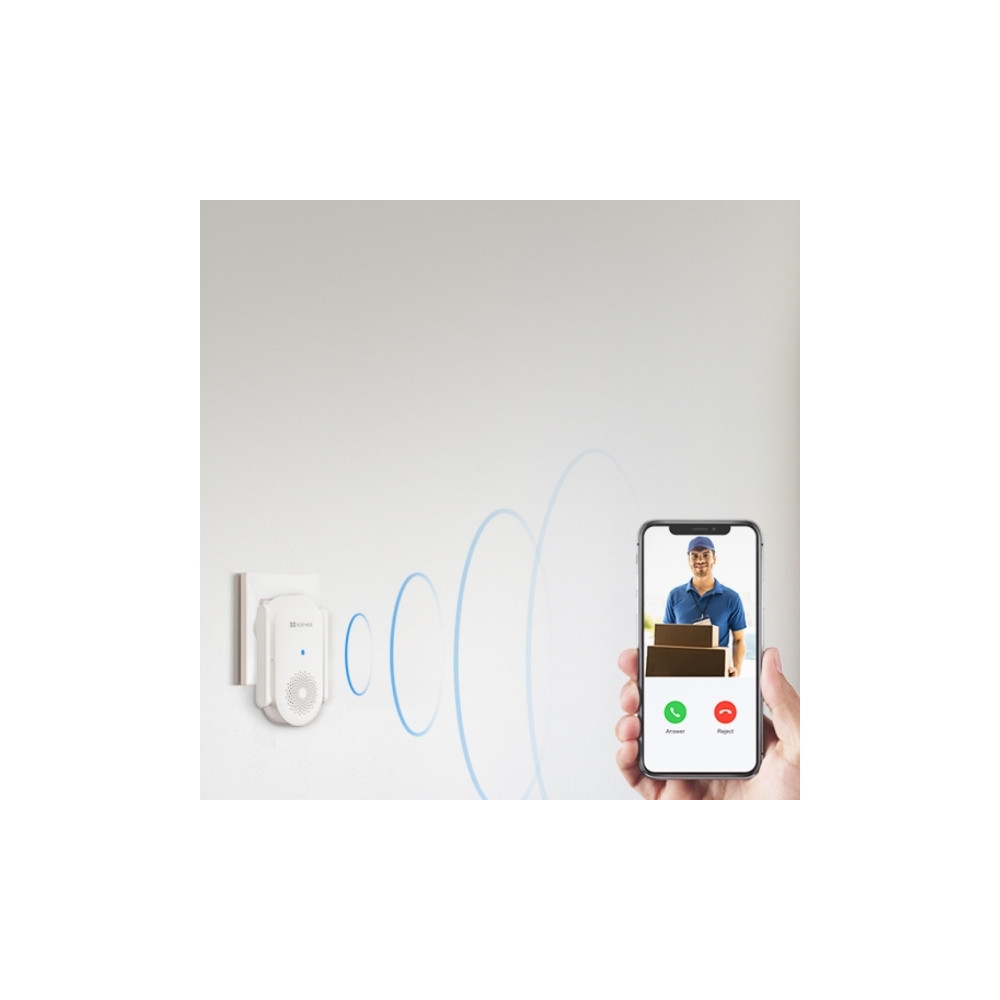 Produktbild för EZVIZ CH1, Vit, Trådlös, 2,4 GHz, 802.11b, 802.11g, Wi-Fi 4...