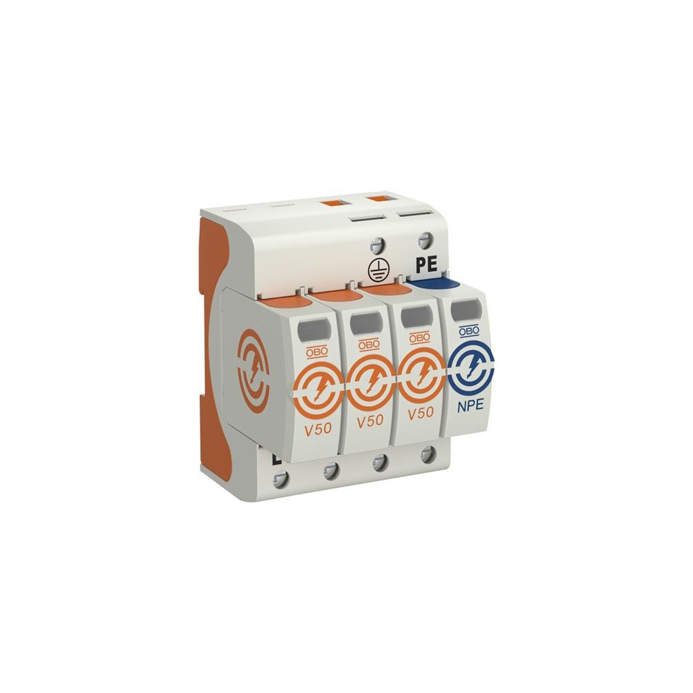 Produktbild för Obo Bettermann V50-3+NPE-280, 230 V, 80000 A, 1300 V, Orange...