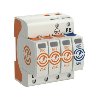 Produktbild för Obo Bettermann V50-3+NPE-280, 230 V, 80000 A, 1300 V, Orange...