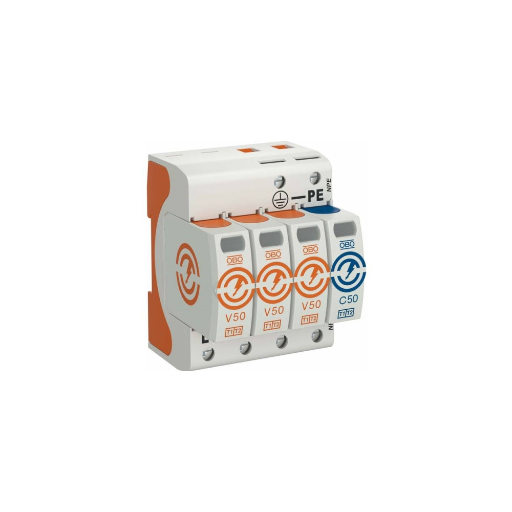 Produktbild för Obo Bettermann V50-3+NPE-280, 230 V, 80000 A, 1300 V, Orange...