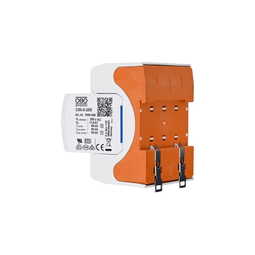 Produktbild för Obo Bettermann V50-3+NPE-280, 230 V, 80000 A, 1300 V, Orange...
