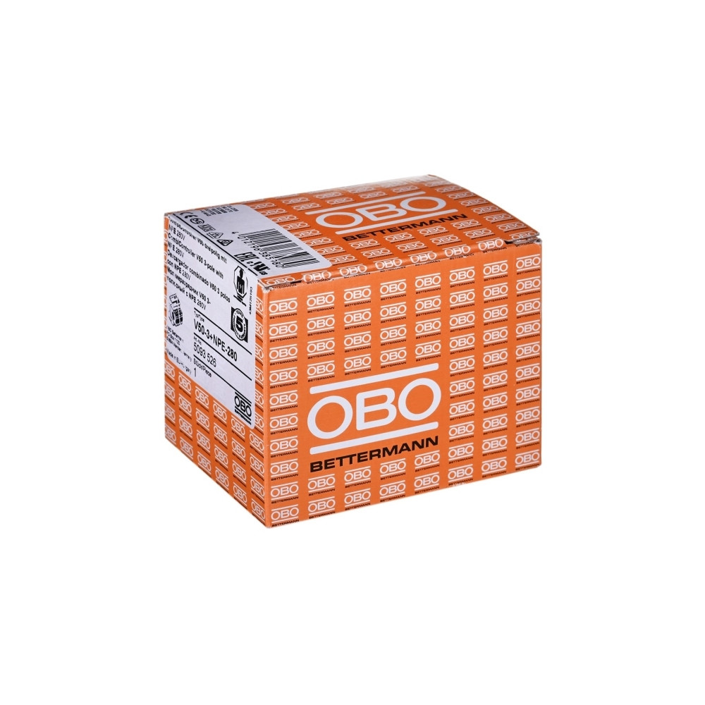 Produktbild för Obo Bettermann V50-3+NPE-280, 230 V, 80000 A, 1300 V, Orange...
