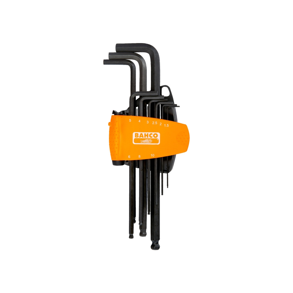 Produktbild för Bahco BE-9678, Insexnycklar med L-handtag, set, Metrisk, 9 s...