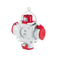 Produktbild för BALS CEE kryssfördelare H6 400V 32A 5-polig, röd 1 ingång oc...