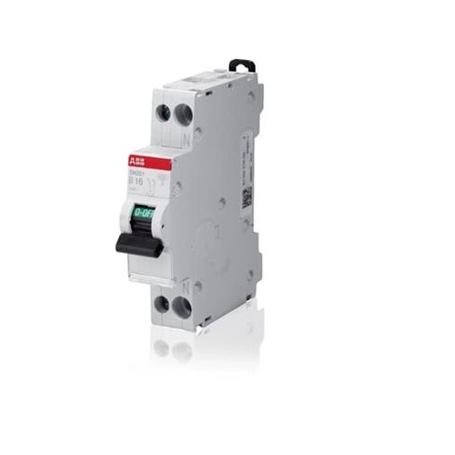 ABB ABB automatsäkring MCB 6A C-karaktär 1-pol + nolla 6kA brytf...
