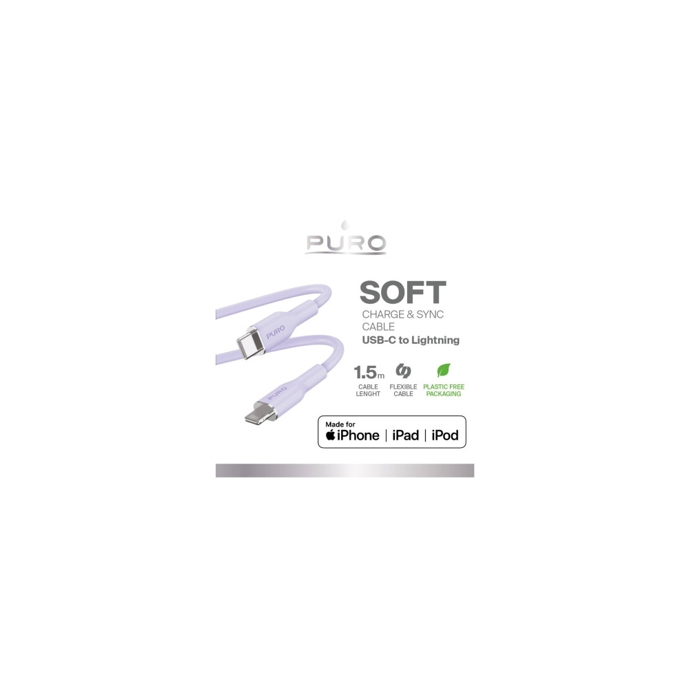 Produktbild för PURO PUCAPLTUSBCICONLVD, 1,5 m, Lightning, USB C, Hankopplin...