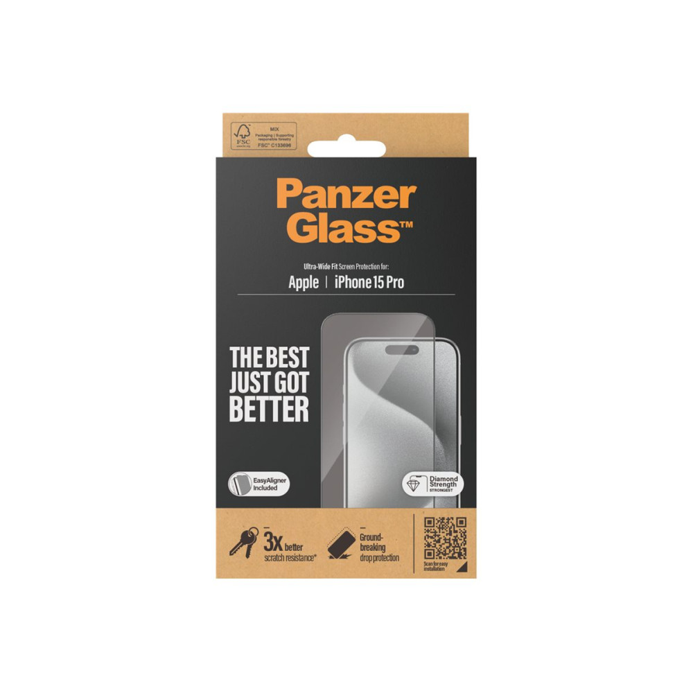 Produktbild för PanzerGlass - skärmskydd för mobiltelefon - ultrabred passning