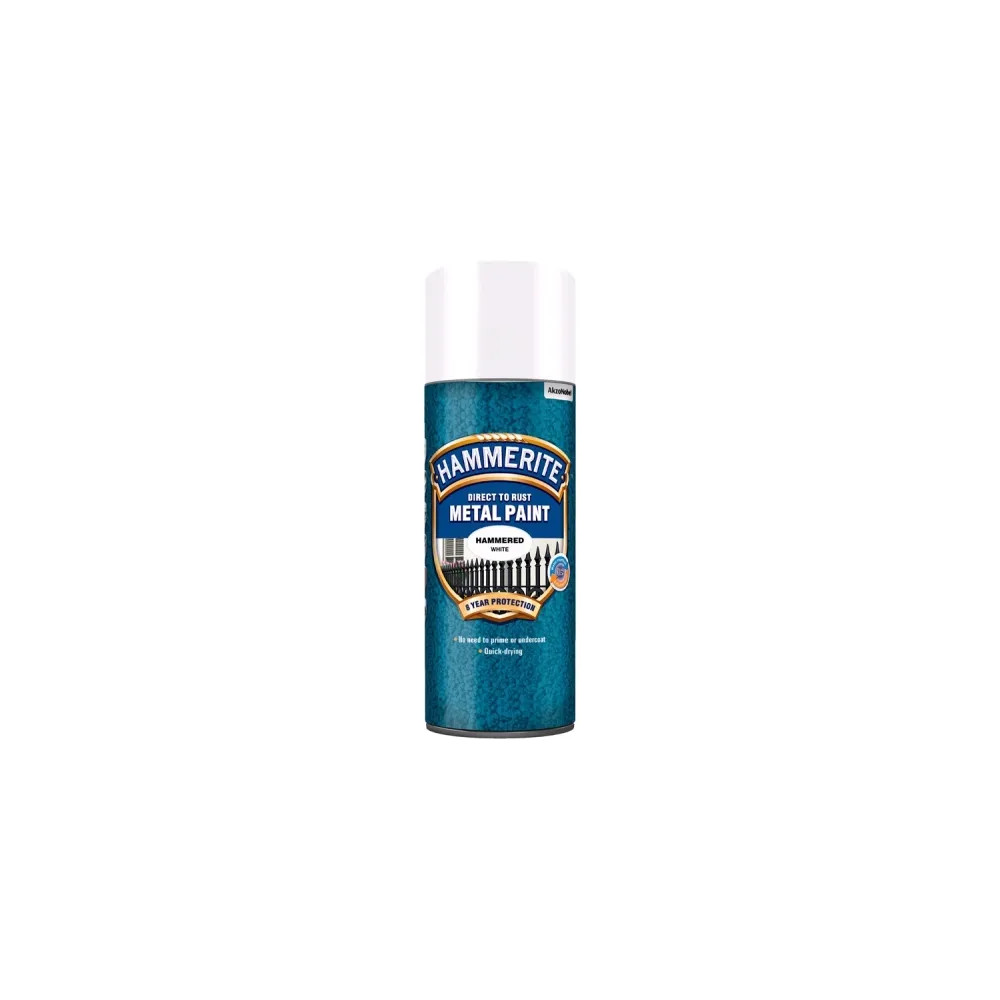 Produktbild för Hammerite spray med slät effekt – Exklusiv skatt. Vit 400 ml