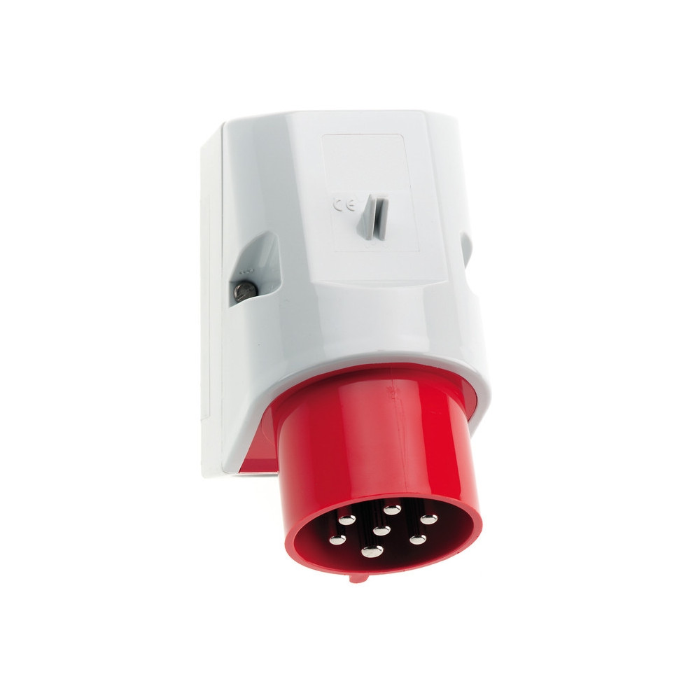 Produktbild för BALS CEE vägguttag H6 400V 16A 7-pol röd breddxhöjd 83x126mm...