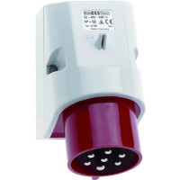 Produktbild för BALS CEE vägguttag H6 400V 16A 7-pol röd breddxhöjd 83x126mm...