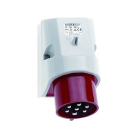 Produktbild för BALS CEE vägguttag H6 400V 16A 7-pol röd breddxhöjd 83x126mm...