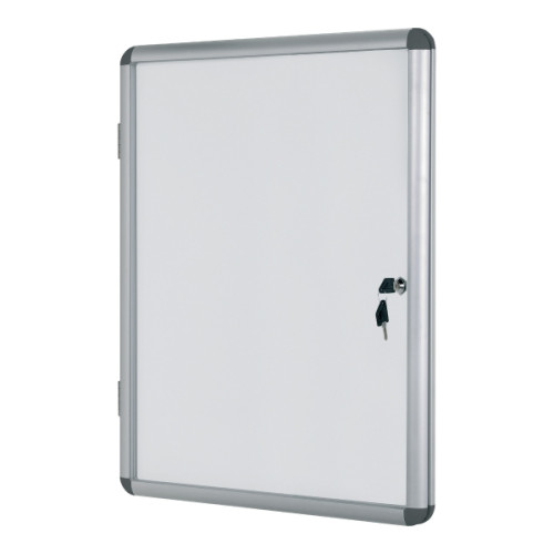 BI-SILQUE Opslagsskab glasskab Bi-Office med whiteboard til 9 x A4 ark