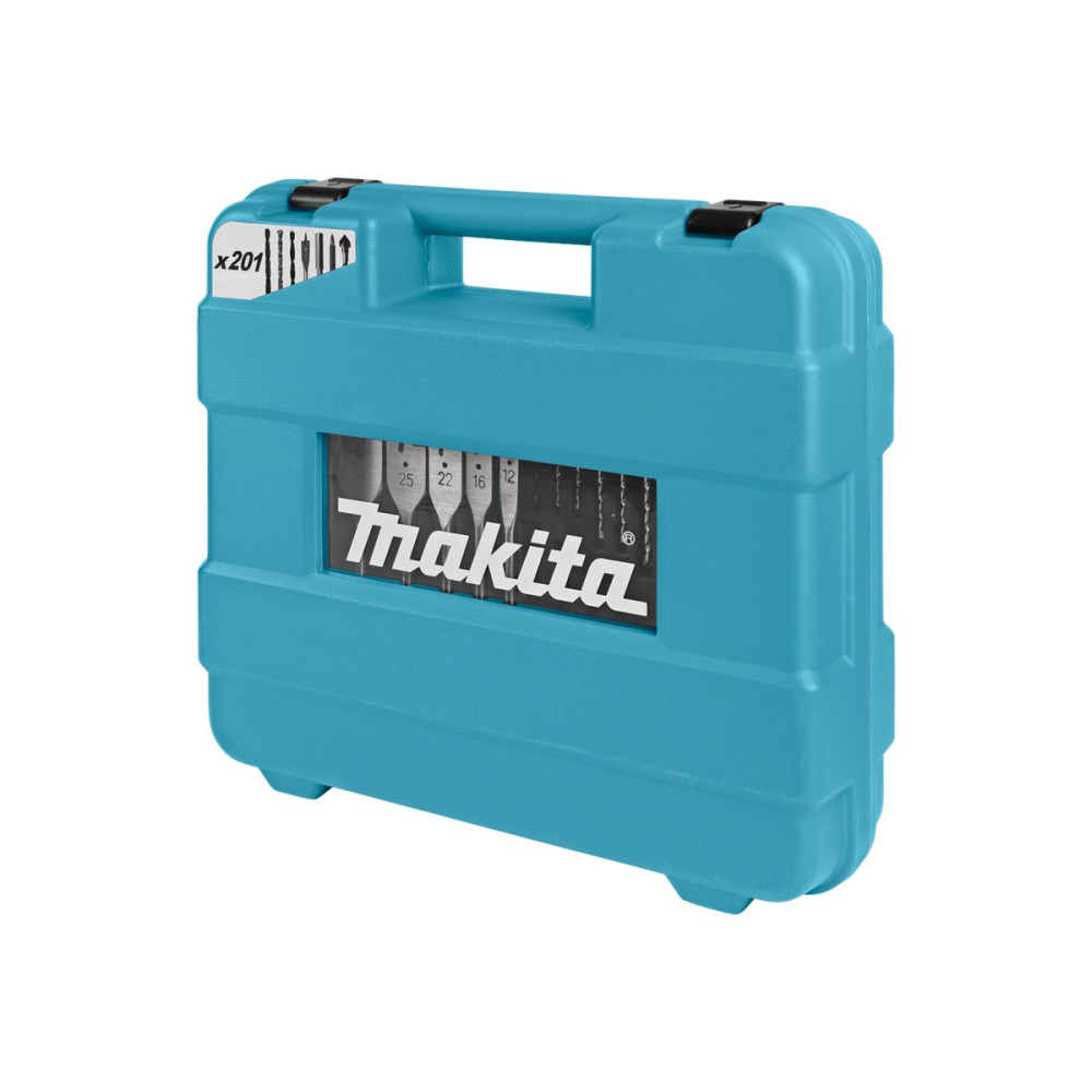 Produktbild för Makita skruvmejsel-, borr- och hylssats - för metall, trä, murverk - 201 delar