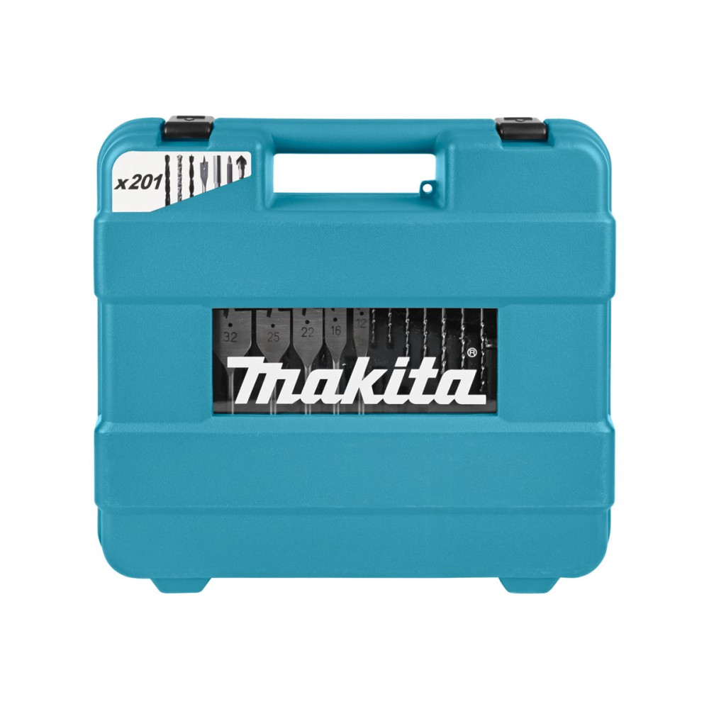 Produktbild för Makita skruvmejsel-, borr- och hylssats - för metall, trä, murverk - 201 delar