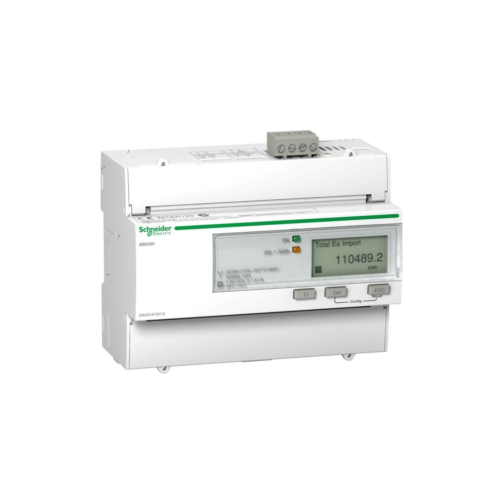 Produktbild för Schneider Electric iEM3355, IP20, 50/60 hz, 126 mm, 69,3 mm,...