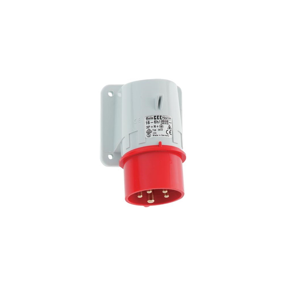 Produktbild för BALS CEE infällningstillsats H6 400V 16A 5-pol röd, fläns 84...